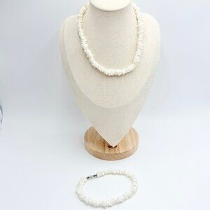 Vintage Chip Shell Choker Necklace and Bracelet Sets